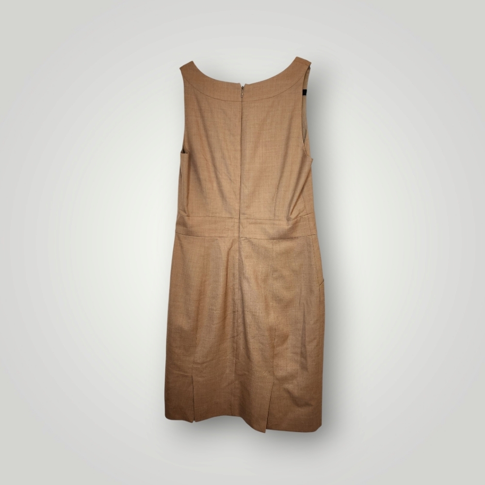 J.Crew wool Dress Emmaleigh Wool Sheath beige sleeveless Pockets Size 8 - Picture 11 of 16